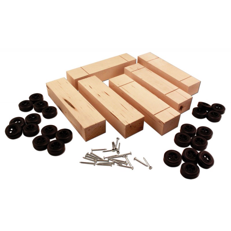 Pinecar Standard Basic Car Kit 6 Pack Pinewood Derby Kit AC Supply